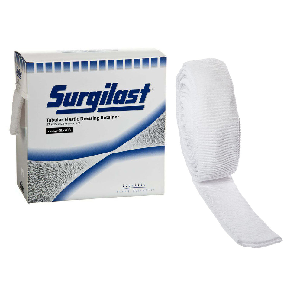 Surgilast� Elastic Net Retainer Dressing, Size 7, 25 Yard-Elastic Net Retainer Dressing Surgilast� Tubular Elastic 25 Yard Size 7 White Small Chest / Back / Perineum / Axilla NonSterile