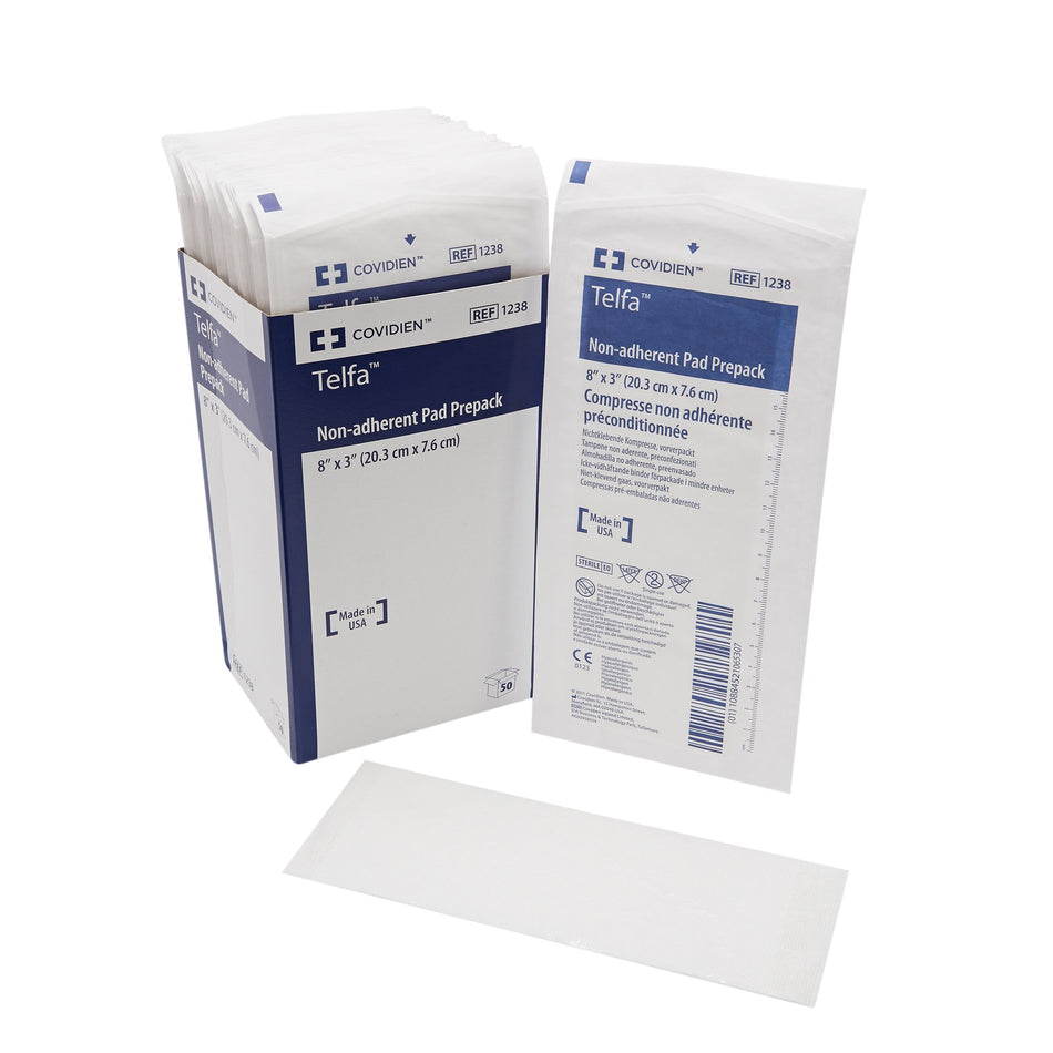 Telfa� Ouchless Nonadherent Dressing, 3 x 8 Inch-Non-Adherent Dressing Telfa� Ouchless 3 X 8 Inch Sterile 50 per Pack