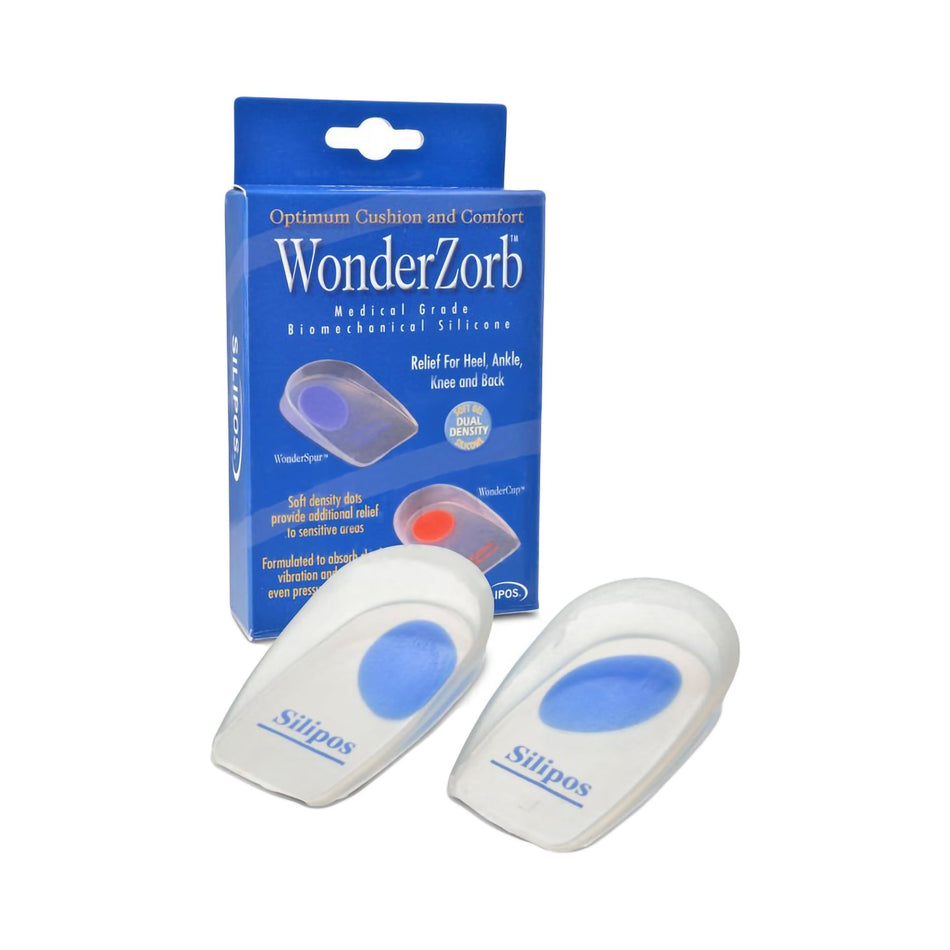 WonderZorb� WonderSpur� Heel Cup, Medium-Heel Cup WonderZorb� WonderSpur Silicone Male 5 to 7 / Female 6 to 9 Blue / Clear