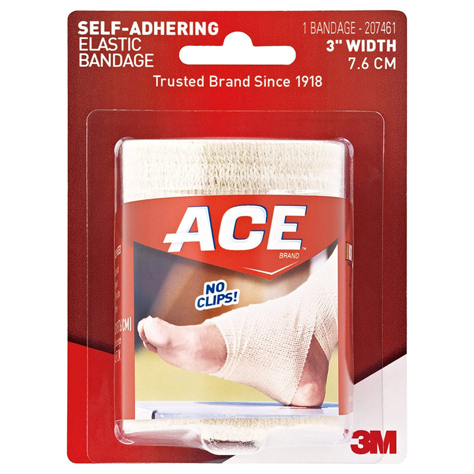 3M� Ace� Self-adherent Closure Elastic Bandage, 3-Inch Width-Elastic Bandage 3M� ACE� 3 Inch Width X 5.3 Foot Self-Adherent Closure Tan NonSterile Standard Compression