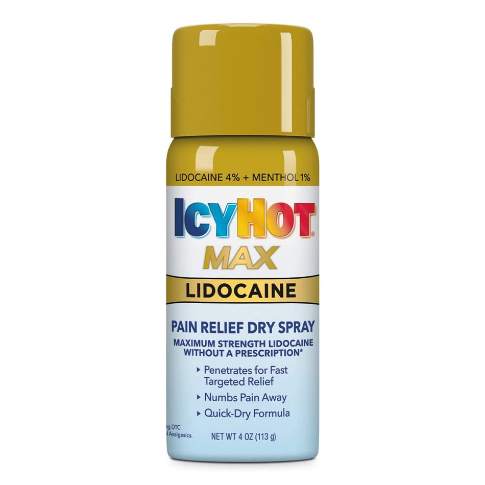 Icy Hot Max Lidocaine Dry Spray-Topical Pain Relief Icy Hot� Spray 4 oz.