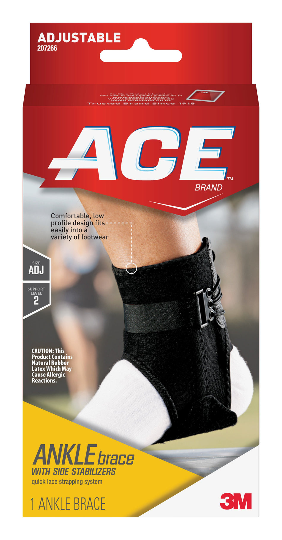 3M� ACE� Ankle Brace, Adjustable, Lace-Up, Side Stabilizers-Ankle Brace with Side Stabilizers 3M� Ace� One Size Fits Most Lace-Up Foot