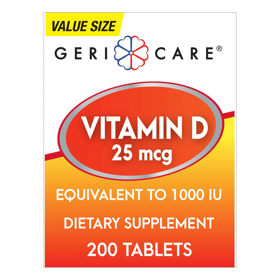 Geri-Care� Vitamin D-3 Supplement-"Vitamin Supplement Geri-Care� Vitamin D3 1,000 IU Strength Tablet 200 per Bottle"