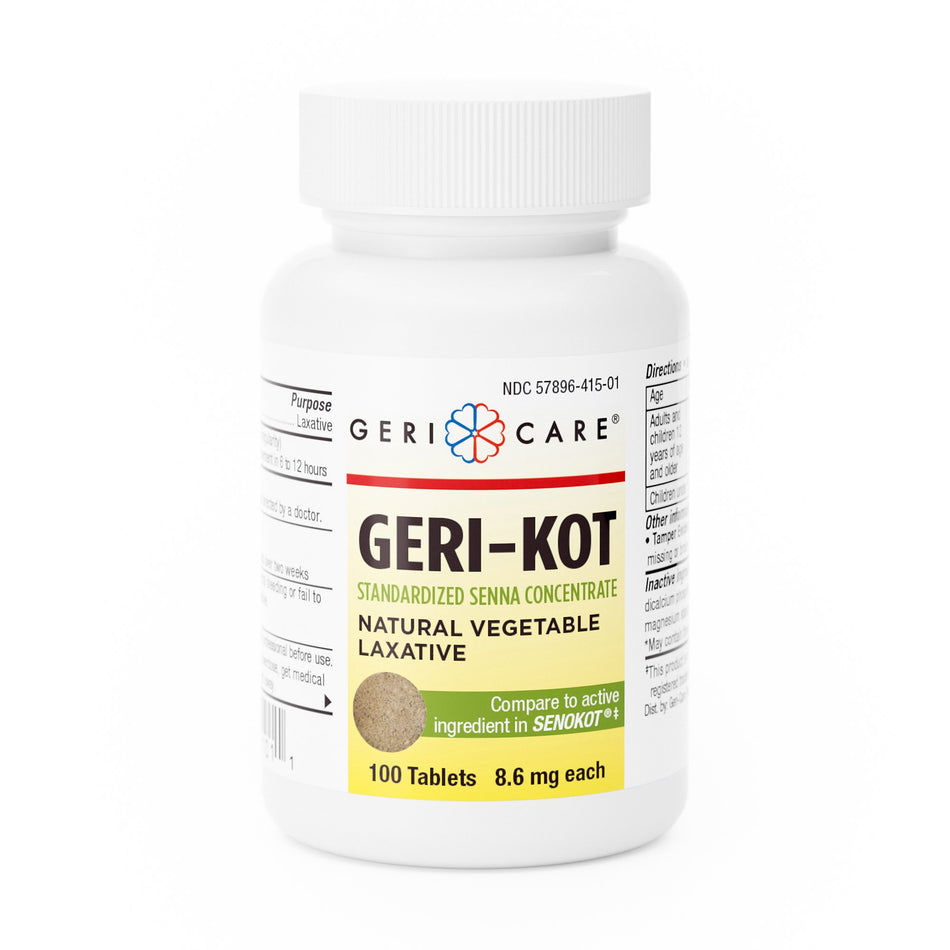 Geri-Care� Geri-Kot Senna Concentrate Natural Vegetable Laxative-Laxative Tablet 100 per Bottle 8.6 mg Strength Sennosides