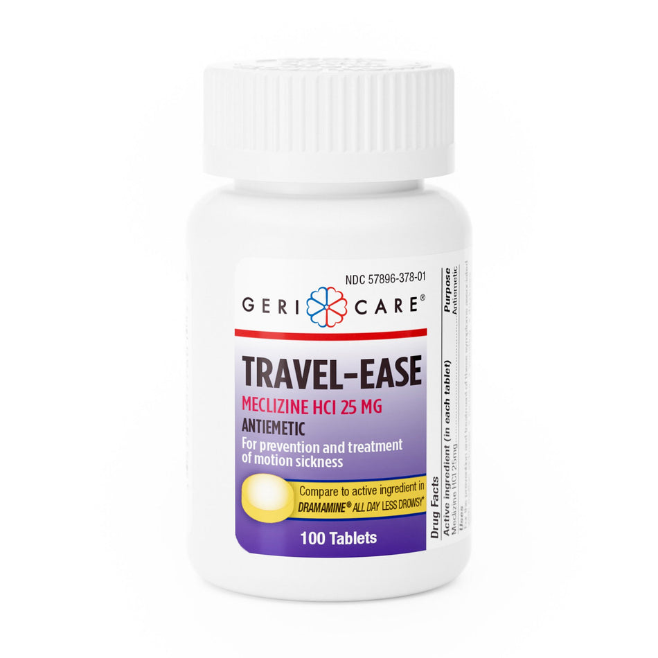 Geri-Care Travel-Ease Meclizine Tablets-Nausea Relief 25 mg Strength Tablet 100 per Bottle