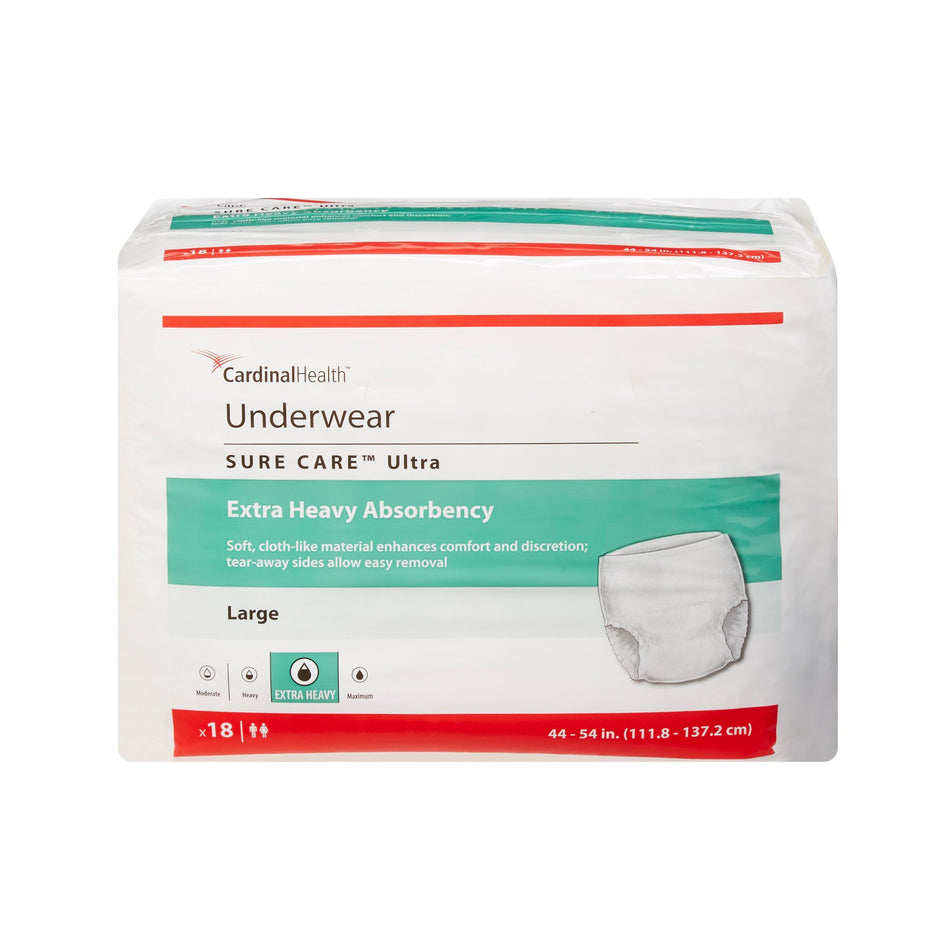 Sure Care� Ultra Extra Heavy Absorbent Underwear, Large-Unisex Adult Absorbent Underwear Sure Care� Ultra Pull On with Tear Away Seams Large Disposable Heavy Absorbency