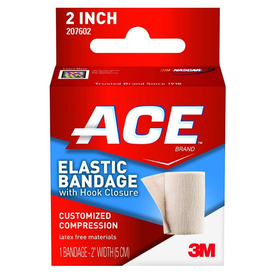 3M� Ace� Single Hook and Loop Closure Elastic Bandage, 2 Inch x 4-2/10 Foot-Elastic Bandage 3M� ACE� 2 Inch X 4.2 Foot Single Hook and Loop Closure Tan NonSterile Standard Compression