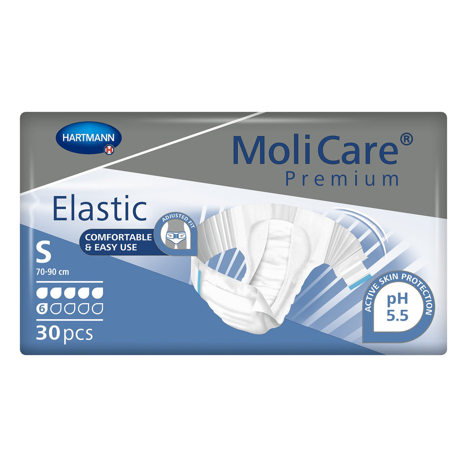 MoliCare� Premium Elastic 6 Drop Absorbency Incontinence Briefs, Small-Unisex Adult Incontinence Brief MoliCare� Premium Elastic 6D Small Disposable Moderate Absorbency