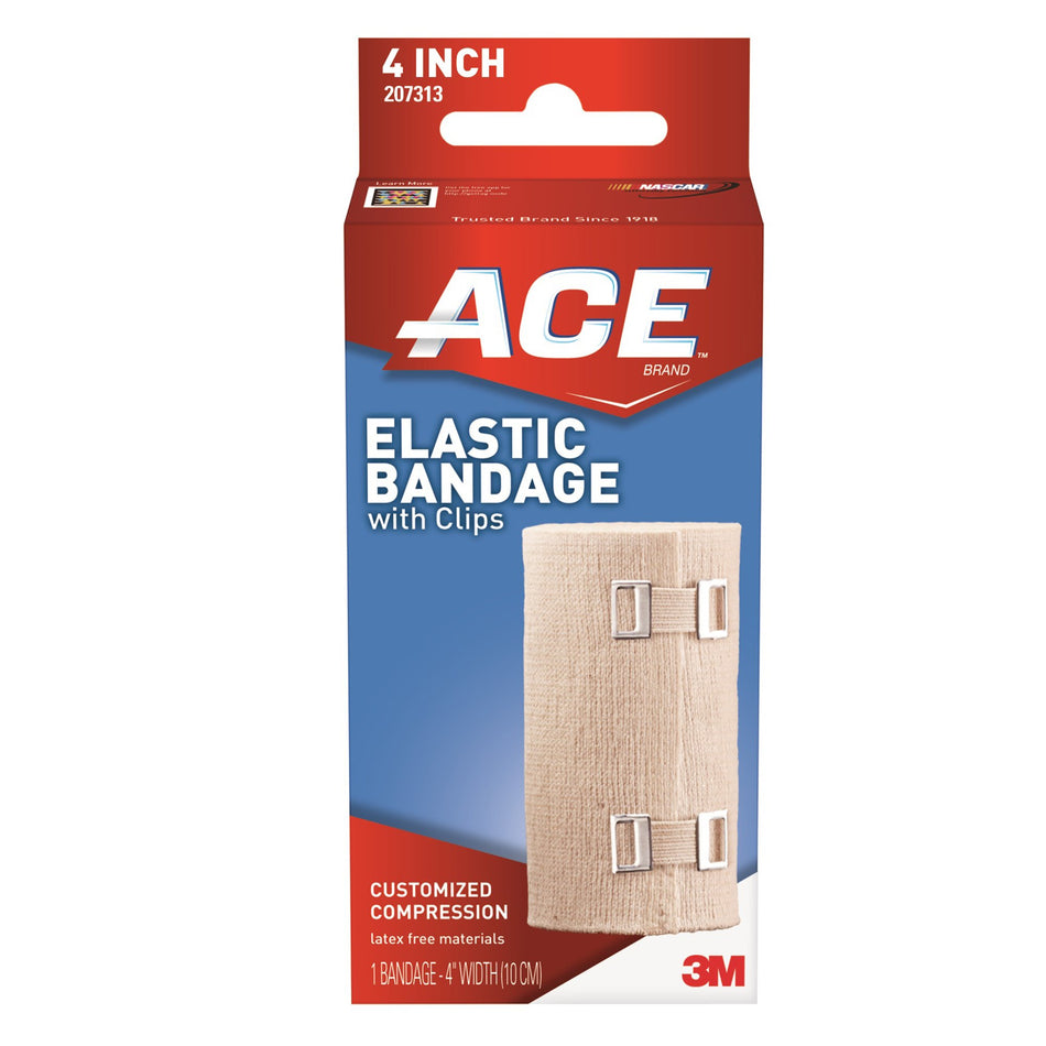 3M� Ace� Clip Detached Closure Elastic Bandage, 4 Inch Width-Elastic Bandage 3M� ACE� 4 Inch Width Clip Detached Closure Tan NonSterile Standard Compression