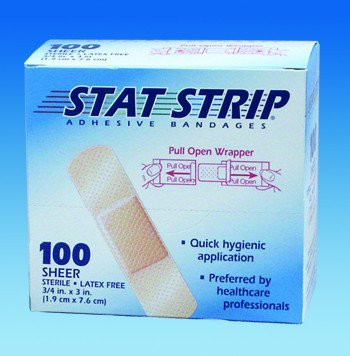 American� White Cross Stat Strip� Sheer Adhesive Strip, 1 x 3 Inch-Adhesive Strip American� White Cross Stat Strip� 1 X 3 Inch Plastic Rectangle Sheer Sterile