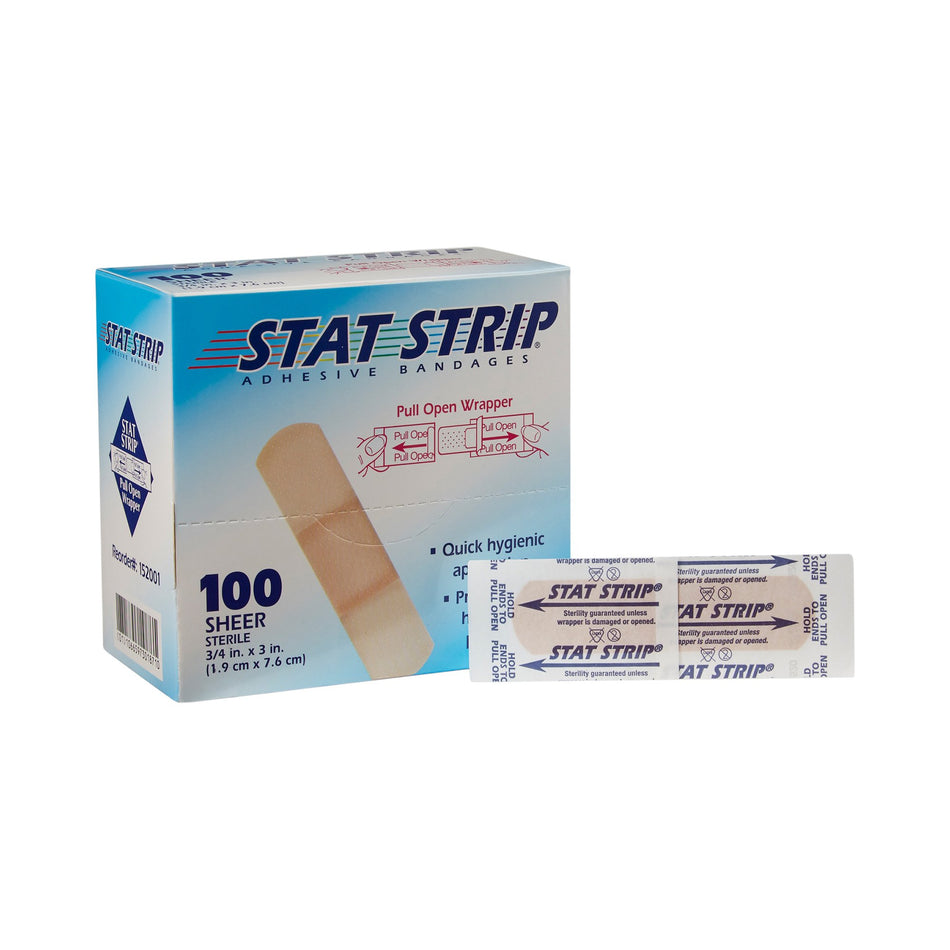 American� White Cross Stat Strip� Tan Adhesive Strip, � x 3 Inch-Adhesive Strip American� White Cross Stat Strip� 3/4 X 3 Inch Plastic Rectangle Tan Sterile