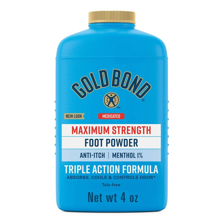 Gold Bond� Maximum Strength Medicated Foot Powder, 4 oz.-Foot Powder Gold Bond� Maximum Strength 4 oz. Scented Shaker Bottle Menthol 1%