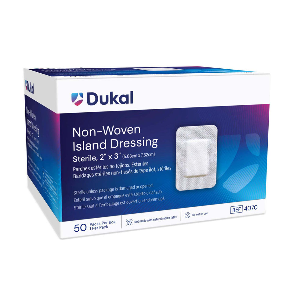 Caliber� Adhesive Dressing, 2 x 3 Inch-Island Dressing Dukal 2 X 3 Inch Rectangle Sterile