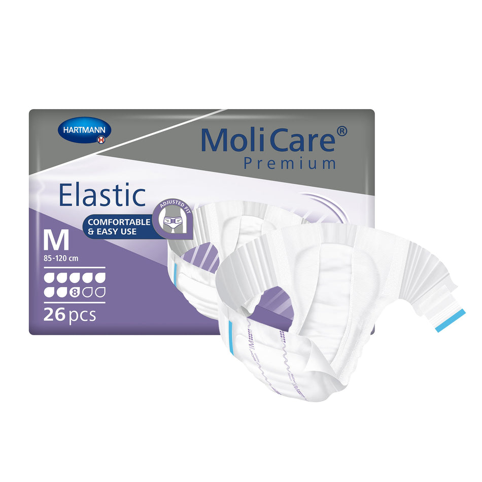 MoliCare� Premium Elastic 8 Drop Absorbency Incontinence Briefs, Medium-Unisex Adult Incontinence Brief MoliCare� Premium Elastic 8D Medium Disposable Heavy Absorbency