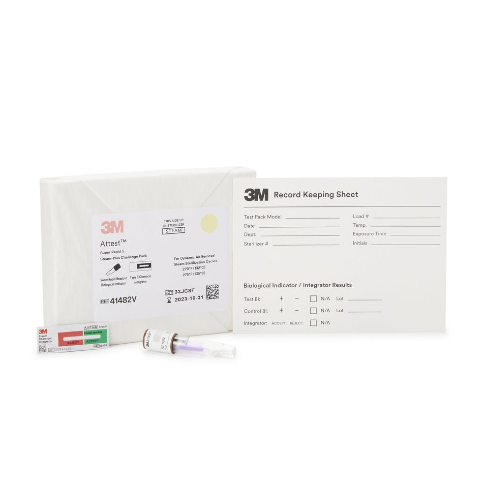 3M� Attest� Super Rapid 5 Steam-Plus Sterilization Biological Indicator Challenge Pack-Attest� Super Rapid 5 Steam-Plus Sterilization Indicator Challenge Pack Steam 2 Inch Length