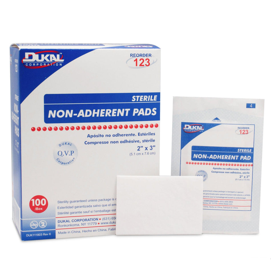 Dukal� Nonadherent Dressing, 2 x 3 Inch-Non-Adherent Dressing Dukal� 2 X 3 Inch Sterile 1 per Pack