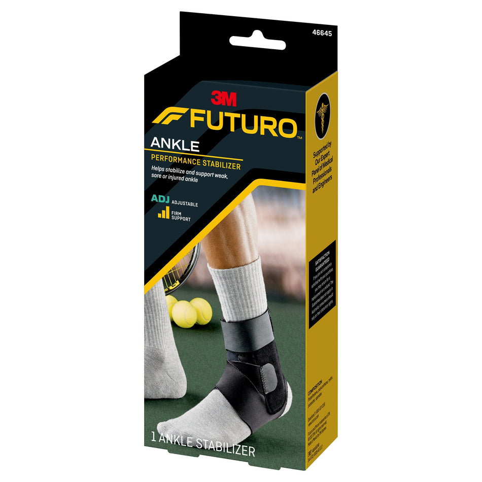 3M� Futuro� Ankle Performance Stabilizer, Adjustable, Adult, Black-Ankle Stabilizer 3M� Futuro� Sport Deluxe One Size Fits Most D-Ring / Hook and Loop Strap Closure Foot