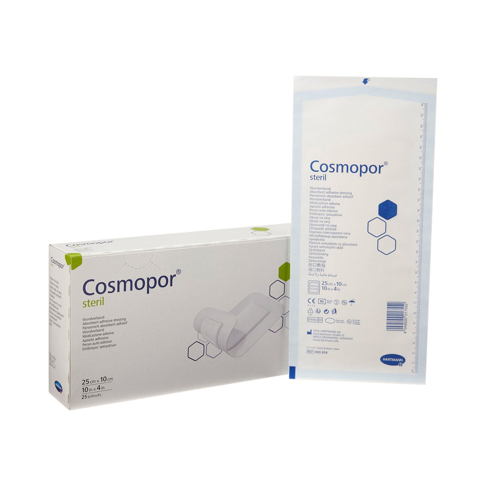 Cosmopor� Adhesive Dressing, 4 x 10 Inch-Island Dressing Cosmopor� Steril 4 X 10 Inch Rectangle Sterile