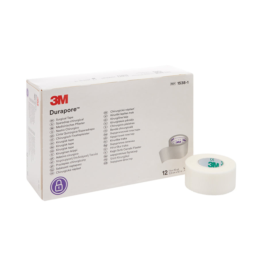 3M� Durapore� Silk-Like Cloth Medical Tape,1 Inch x 10 Yard-Medical Tape 3M� Durapore� White 1 Inch X 10 Yard Silk-Like Cloth NonSterile