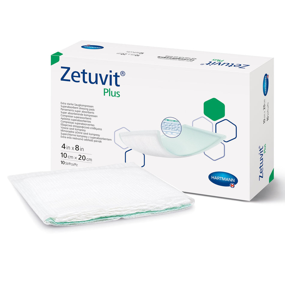 Zetuvit� Plus Sterile Superabsorbent Dressing, 4 x 8 Inch-Super Absorbent Dressing Zetuvit� Plus 4 X 8 Inch Rectangle