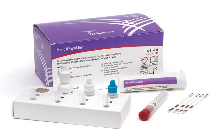 Cardinal Health� Mono II Infectious Disease Immunoassay Rapid Test Kit-Other Infectious Disease Test Kit Cardinal Health� Mono II Infectious Mononucleosis 25 Tests CLIA Waived Sample Dependent