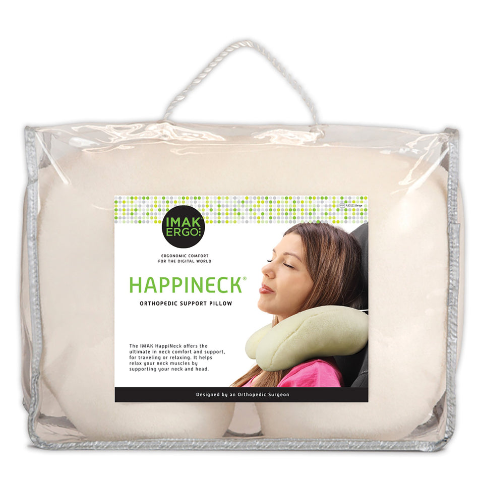 IMAK� Ergo Happineck Crescent Neck Pillow, Beige-Crescent Neck Pillow IMAK� HappiNeck� Beige Reusable