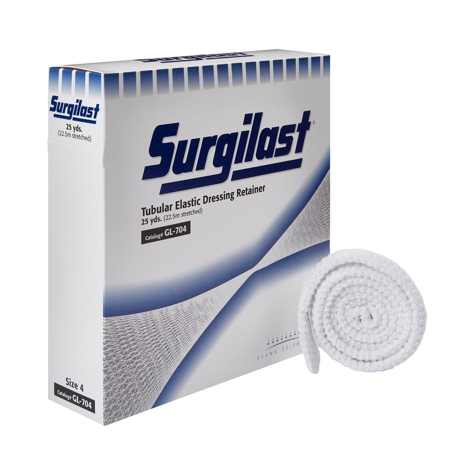 Surgilast� Elastic Net Retainer Dressing, Size 4, 25 Yard-Elastic Net Retainer Dressing Surgilast� Tubular Elastic 25 Yard Size 4 White Large Hand / Arm / Leg / Foot NonSterile