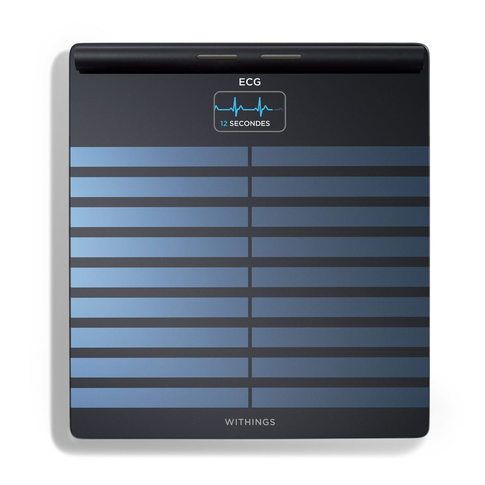 Withings Body Scan Wifi Smart Scale, Black-Segmental Body Composition Step On Withings LCD Display 440 lbs. / 200 kg Black