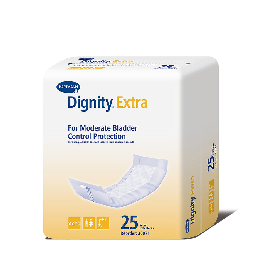 Dignity� Extra� For Moderate Incontinence Liner, 12-Inch Length-Incontinence Liner Dignity� Extra� 4 X 12 Inch Moderate Absorbency Polymer Core One Size Fits Most