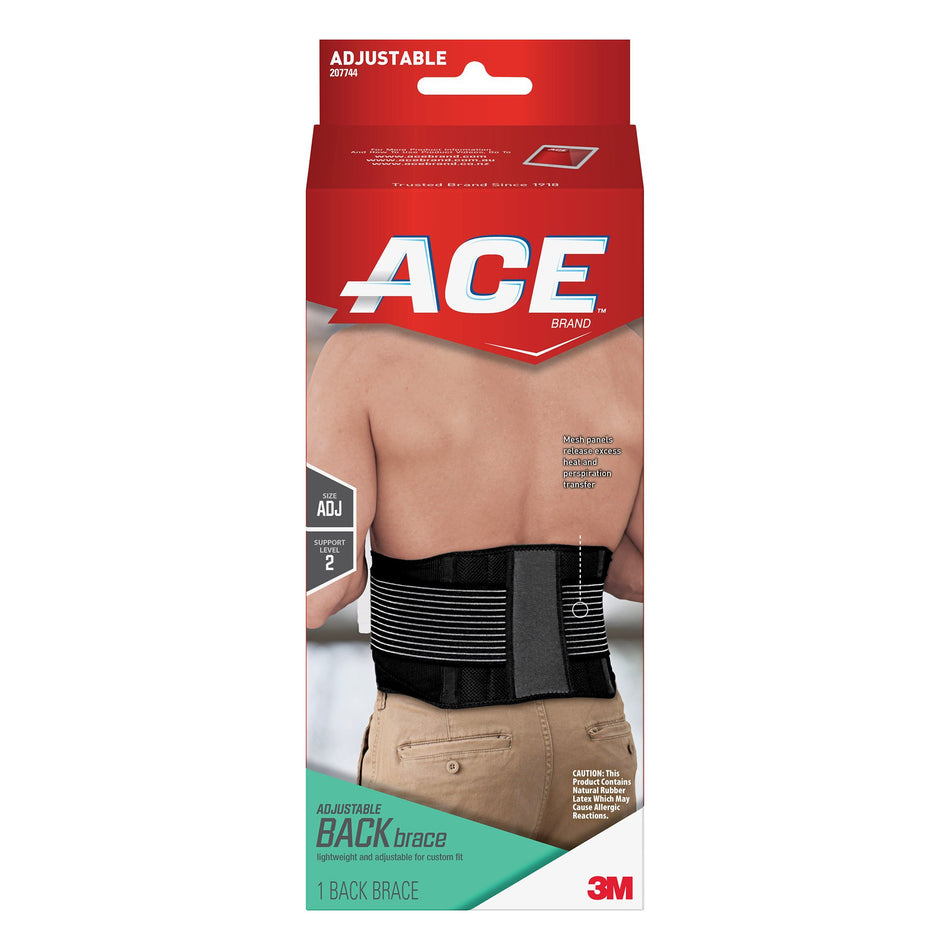 3M� Ace� Back Brace, Adult, One Size Fits Most-Back Support Ace� One Size Fits Most Hook and Loop Closure Up to 48 Inch Waist Circumference Adult