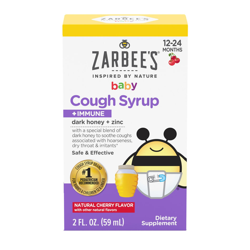 Zarbee's Baby Cough Syrup + Immune Natural Cherry-Children's Cold and Cough Relief Zarbee's� Baby Cough Syrup + Immune 3 mg - 3 mg / 3 mL Strength Syrup 2 oz.