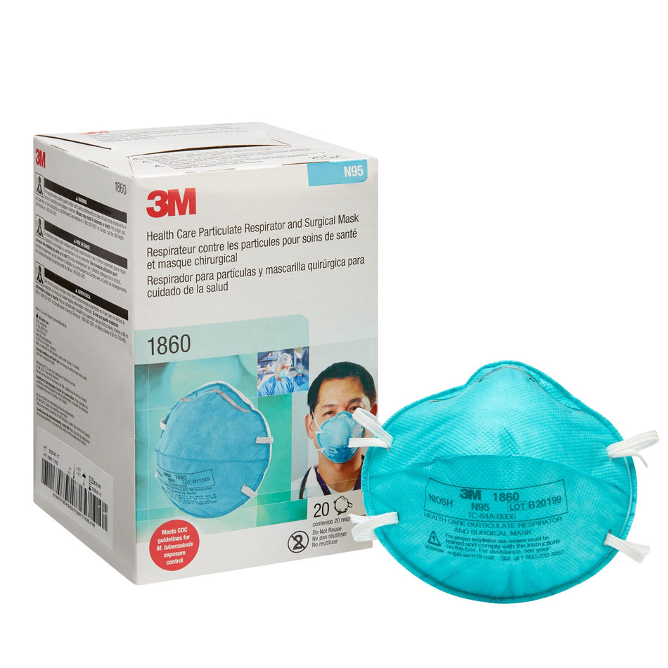 3M Particulate Respirator / Surgical Mask-Particulate Respirator / Surgical Mask 3M� Medical N95 ASTM F1862 Elastic Strap One Size Fits Most