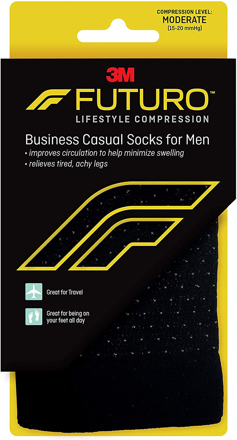 3M� Futuro� Business Casual Socks, Medium-Compression Socks 3M� Futuro� Calf High Medium Black Closed Toe