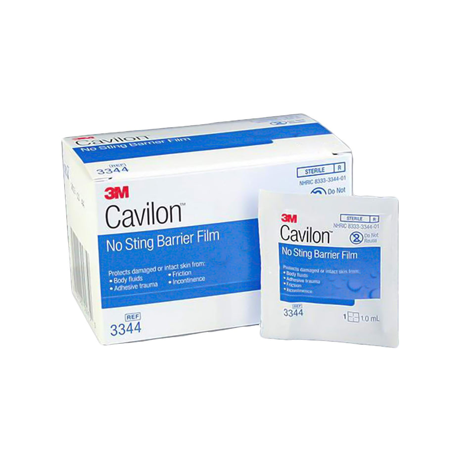 3M Cavilon Barrier Film Wipes, No Sting, Sterile-Skin Barrier Wipe 3M� Cavilon� No Sting 35 to 65% Strength Hexamethyldisiloxane / Isooctane / Acrylate Terpolymer / Polyphenylmethylsiloxane Individual Packet Sterile