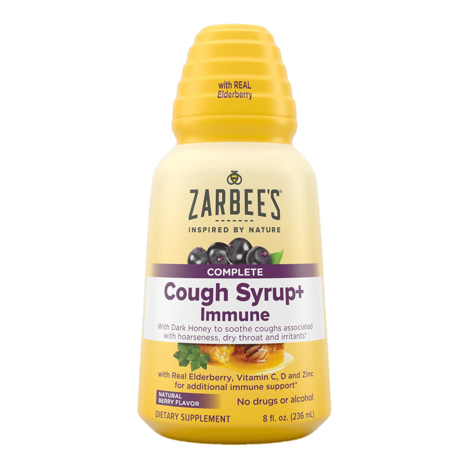 Zarbee's Naturals Complete Cough Syrup+Immune, Berry Flavor-Cold and Cough Relief Zarbee's� Cough + Immune 11 g Strength Syrup 8 oz.