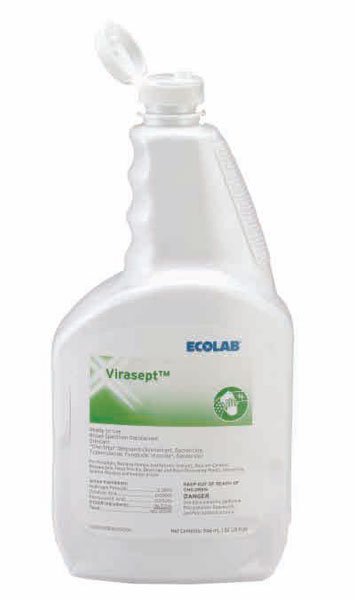 Ecolab� Virasept� Surface Disinfectant Cleaner, 32 oz.-Virasept� Surface Disinfectant Cleaner Peroxide Based Manual Squeeze Liquid 32 oz. Bottle Pungent Scent NonSterile