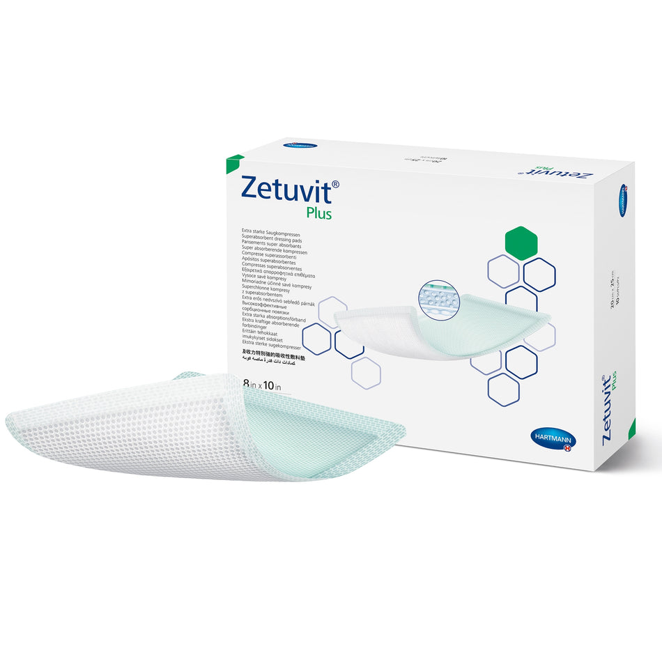 Zetuvit� Plus Sterile Superabsorbent Dressing, 8 x 10 Inch-Super Absorbent Dressing Zetuvit� Plus 8 X 10 Inch Rectangle