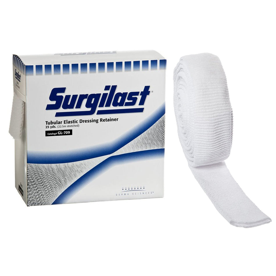 Surgilast� Elastic Net Retainer Dressing, Size 8, 25 Yard-Elastic Net Retainer Dressing Surgilast� Tubular Elastic 25 Yard Size 8 White Medium Chest / Back / Perineum / Axilla NonSterile