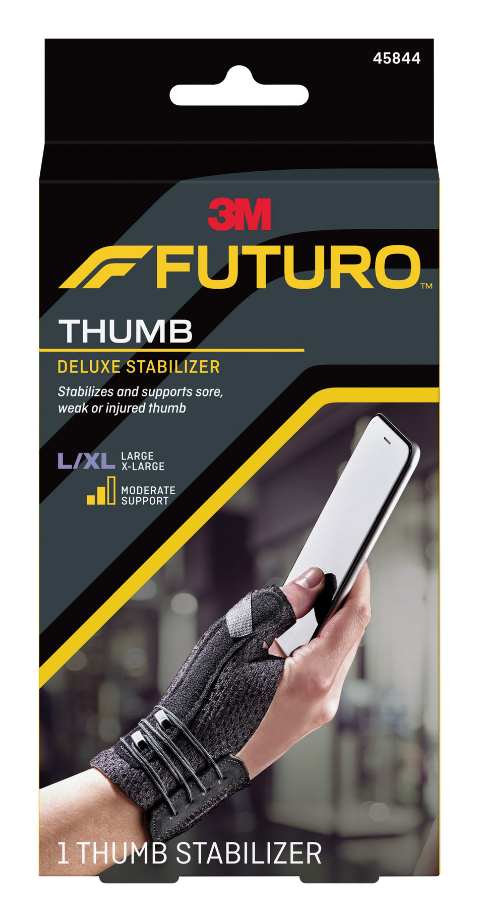 3M� Futuro� Deluxe Thumb Stabilizer, Large/Extra Large-Thumb Stabilizer 3M� Futuro� Deluxe Adult Large / X-Large Lacing System Left or Right Hand Black