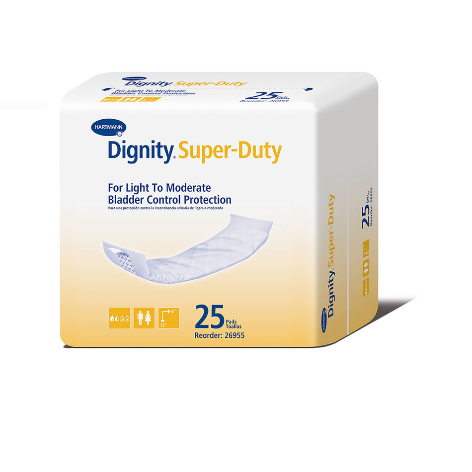 Dignity Incontinence Liner 4" x 12", Moderate Absorbency, Polymer Core, One Size Fits Most Adults, Unisex, Disposable-Incontinence Liner Dignity� Super-Duty 4 X 12 Inch Moderate Absorbency Polymer Core One Size Fits Most