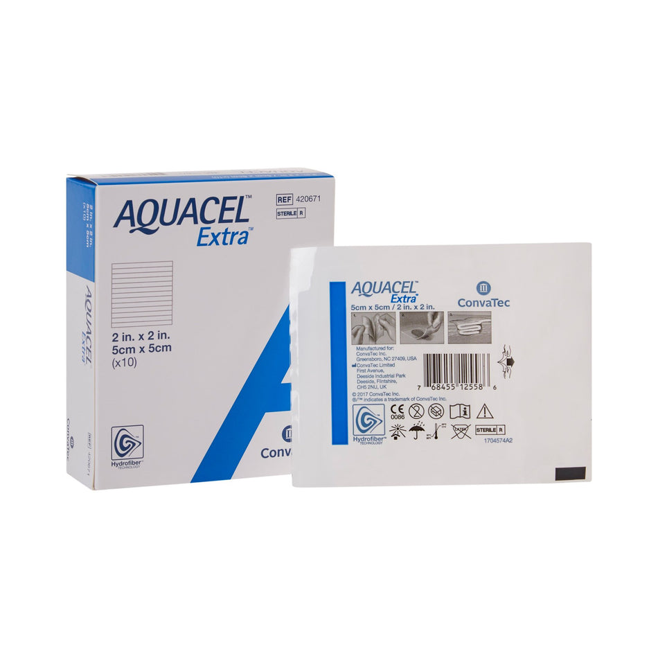 Aquacel® Extra™ Gelling Fiber Wound Dressing, 2 × 2 Inch