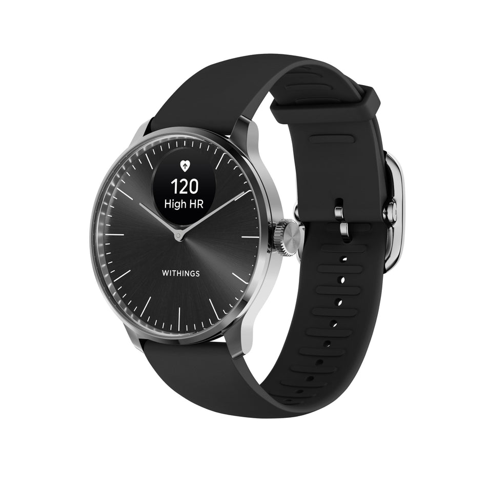 Withings ScanWatch Light Smart Watch, 37mm, Black-Smartwatch ScanWatch Llight 37mm Withings 24 Hour Grayscale OLED display