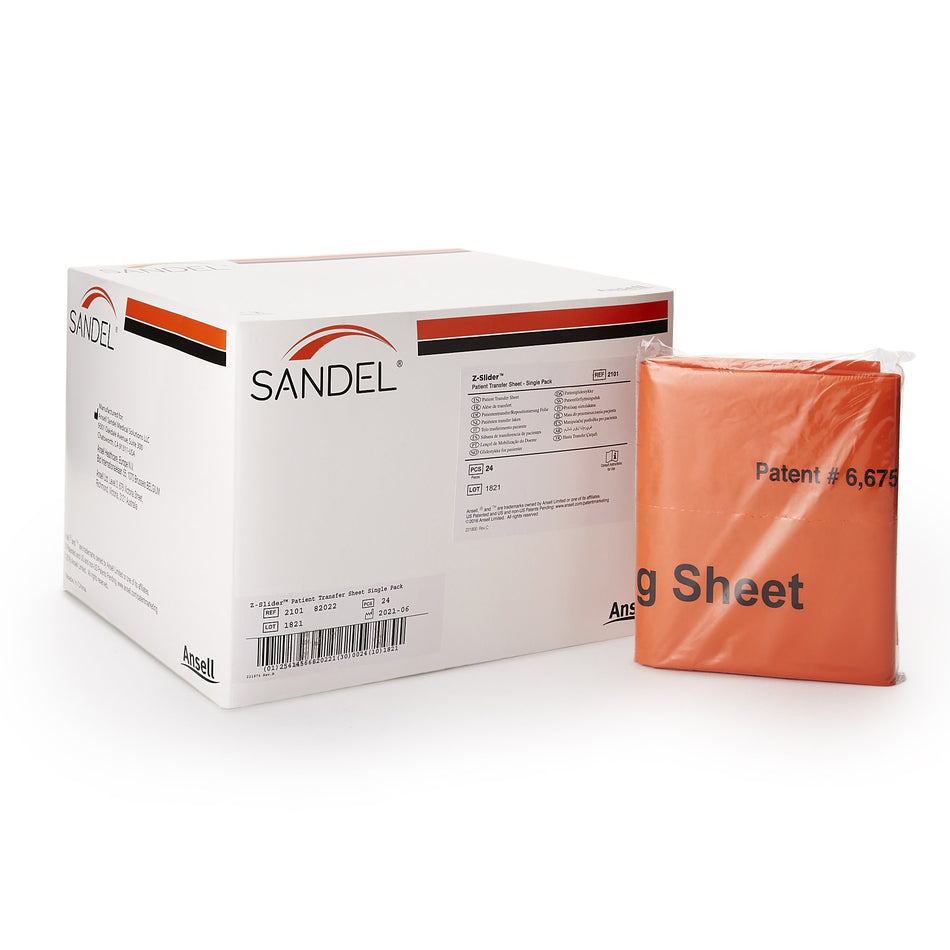 Sandel� Z-Slider� Patient Transfer Sheet, Extra Large-Transfer Sheet Z-Slider� Orange 45 X 53 Inch