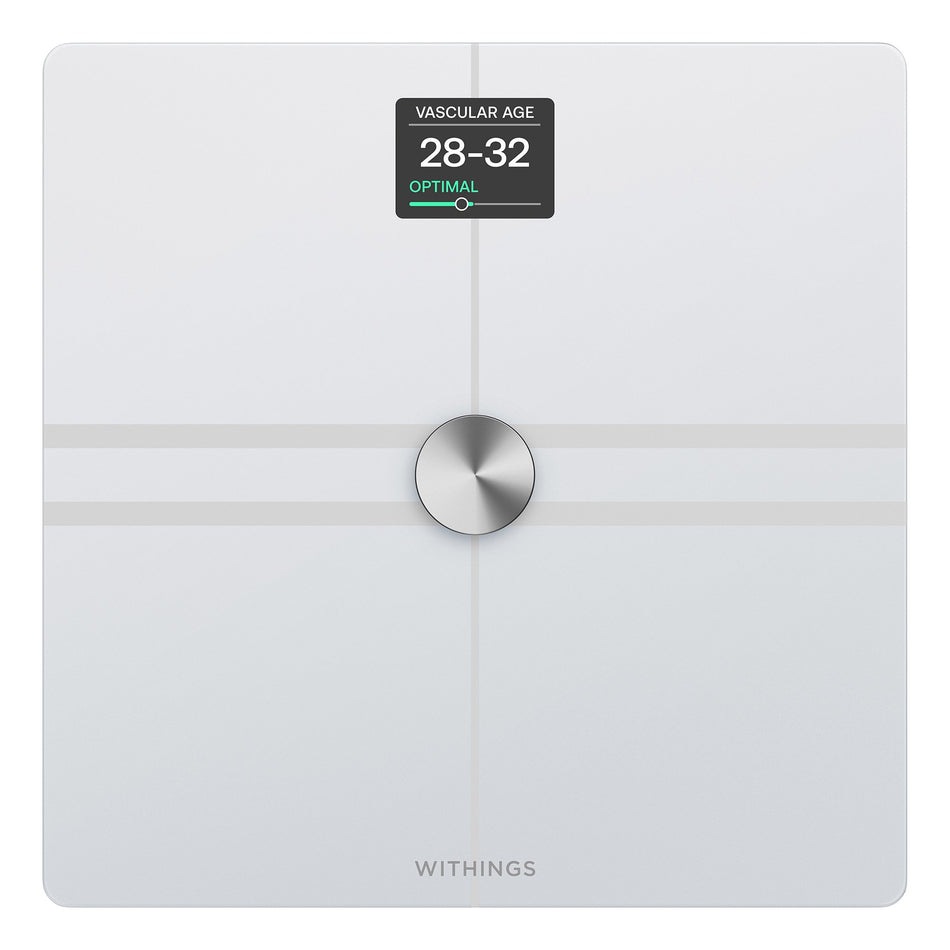 Withings Body Comp Wifi Smart Scale, White-Total Body Composition Analyzer Step On Withings Digital Display 5 -> 200kg (9 -> 440lb) White