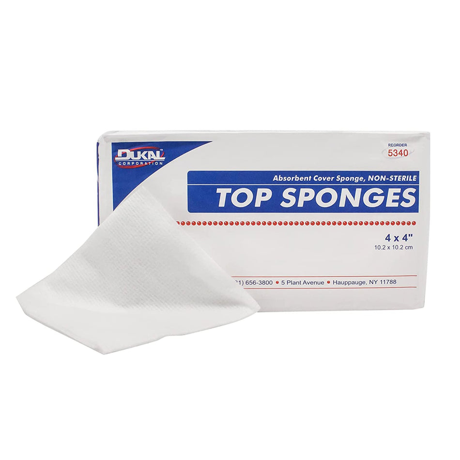 Dukal� Nonwoven Sponge, 4 x 4 Inch-Cellulose Filled Nonwoven Sponge Dukal� 4 X 4 Inch 8-Ply NonSterile 100 per pack