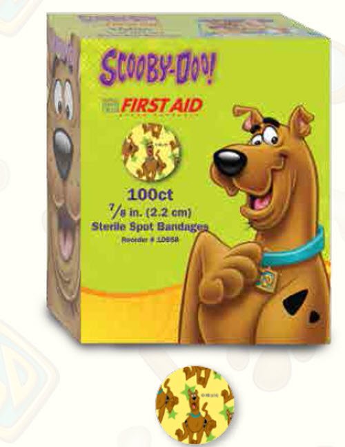 American� White Cross Stat Strip� Scooby-Doo Adhesive Spot Bandage, 7/8-Inch Diameter-Adhesive Spot Bandage American� White Cross 7/8 Inch Plastic Round Kid Design (Scooby Doo) Sterile