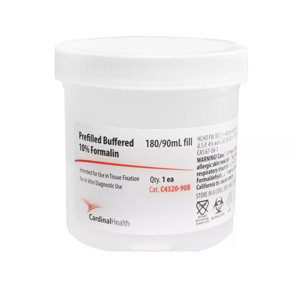 SP� Prefilled Formalin Container, 90 mL Fill in 180 mL-Prefilled Formalin Container SP� 90 mL Fill in 180 mL (6 oz.) Screw Cap Biohazard Symbol / Patient Information NonSterile