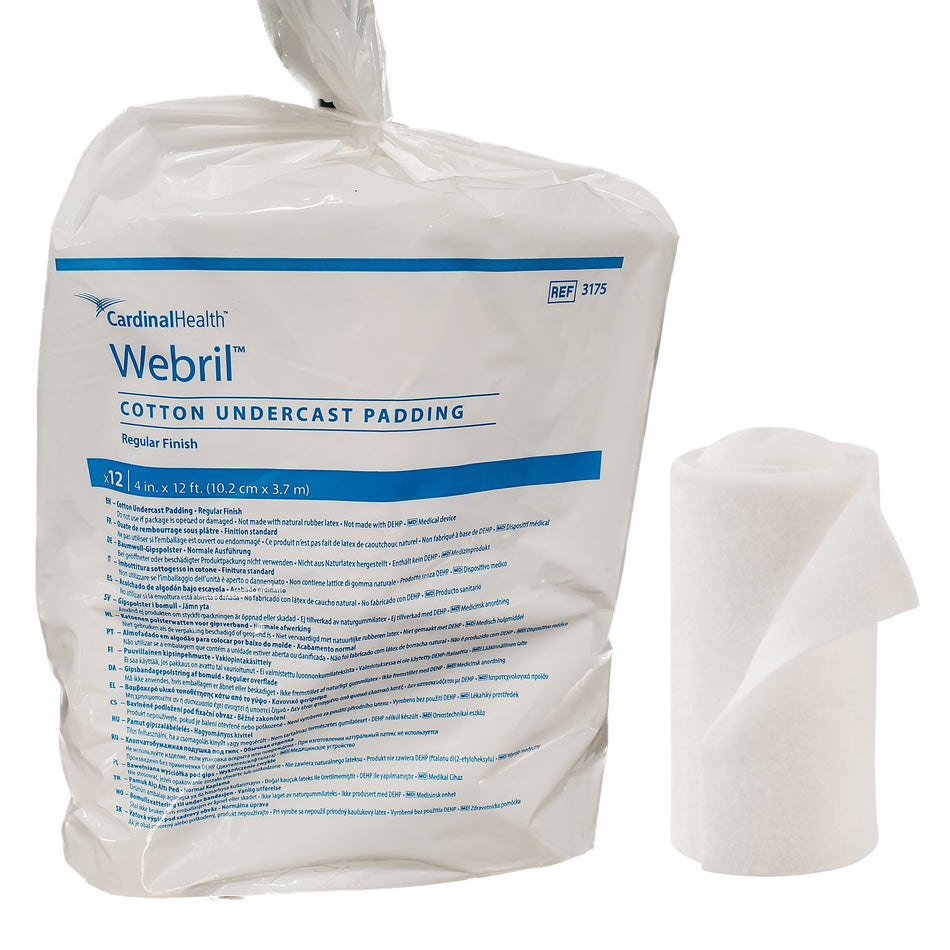 Webril� Undercast Cotton Cast Padding, 4 Inch x 4 Yard-Cast Padding Undercast Webril� 4 Inch X 4 Yard Cotton NonSterile