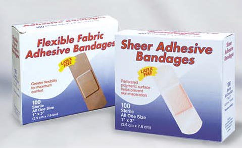 Dukal Fabric Tan Adhesive Bandage, 1 x 3 Inch-Adhesive Strip 1 X 3 Inch Fabric Rectangle Tan Sterile