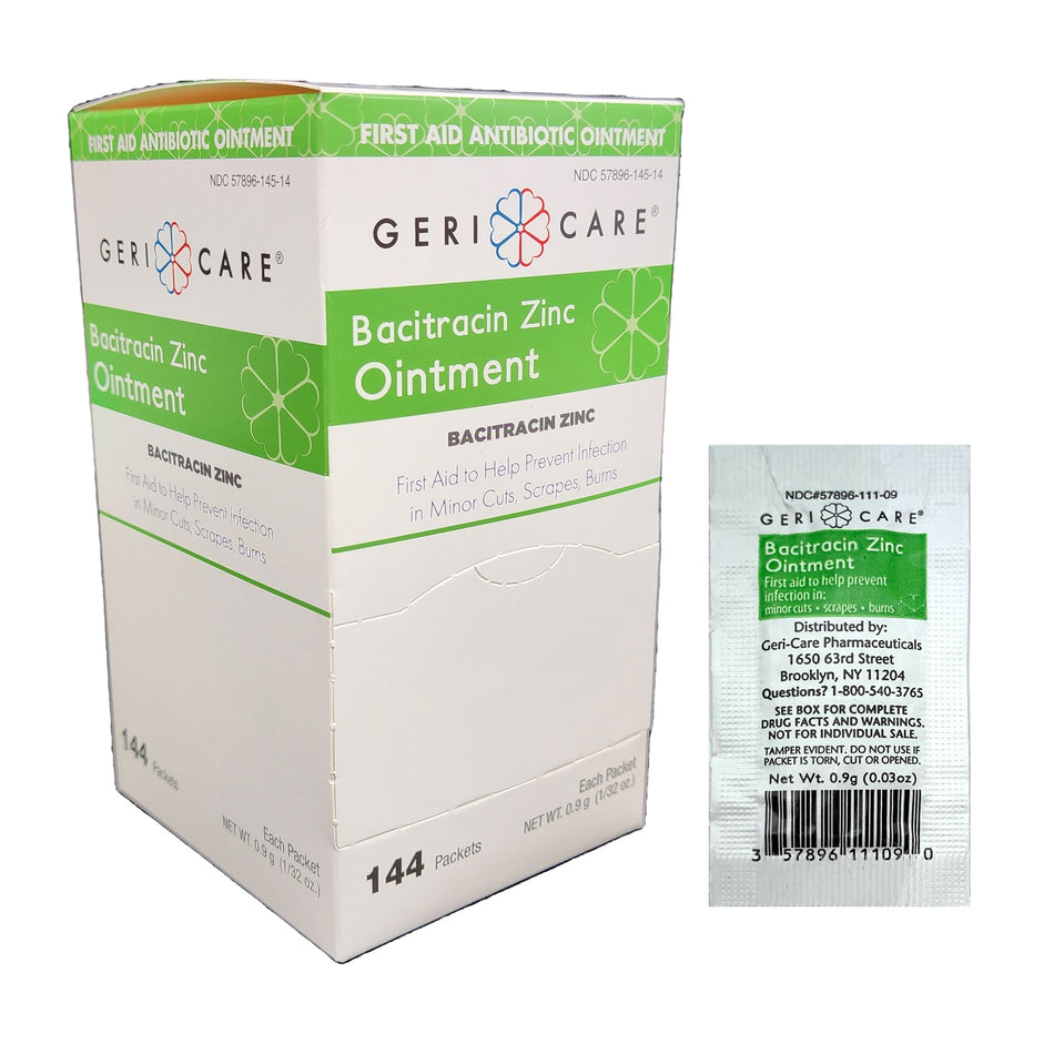 Geri-Care Bacitracin Zinc First Aid Antibiotic-First Aid Antibiotic Ointment 0.9 Gram Individual Packet